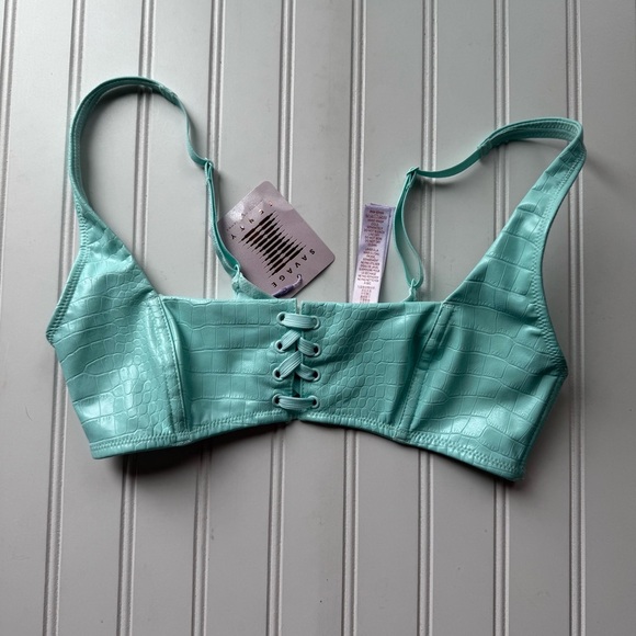 Savage Fenty Lingerie Rihanna Bra Queen of the Galaxy Blue Light Size Small NWT - Picture 1 of 6